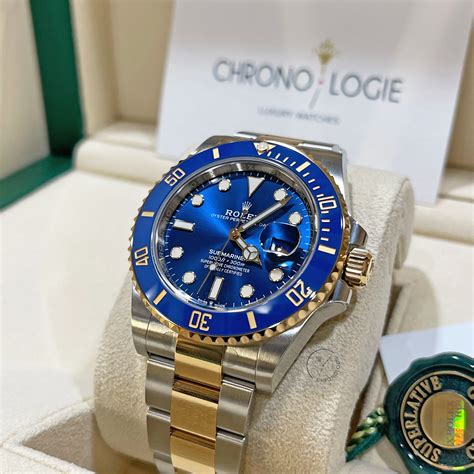 rolex submariner blue 41mm|Rolex Submariner Date Gold/Steel Blue Dial 126613LB .